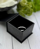 Cremation Ashes Ring, Diamond Memorial Ring, 14K Gold, Rose Gold, Sterling Silver, Half Band Ring With Ashes, Human Ashes Ring, Memorial Ring Band