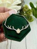 Cremation Necklace, Deer Antler Pendant With Ashes, Human Ashes Jewelry, Stag Necklace, Cremains Pendant
