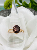 8x10 Oval Rose Gold Color Plated Stainless Steel Cremation Ring With Ashes