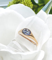 Rose Gold Color Stainless Steel Oval Cremation Ring, Dainty Urn Ring Band With Ashes