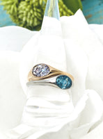 Rose Gold Color Stainless Steel Oval Cremation Ring, Dainty Urn Ring Band With Ashes