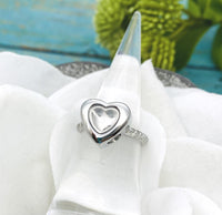 Heart Cremation Ring, Fillable Urn Ring, Memorial Ash Jewelry, Visible Ashes Ring