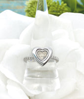 Heart Cremation Ring, Fillable Urn Ring, Memorial Ash Jewelry, Visible Ashes Ring