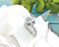 Heart Cremation Ring, Fillable Urn Ring, Memorial Ash Jewelry, Visible Ashes Ring