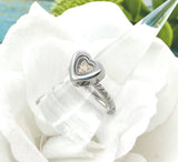 Heart Cremation Ring, Fillable Urn Ring, Memorial Ash Jewelry, Visible Ashes Ring