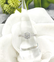 Sterling Silver CZ Round Cremation Ring, Memorial Ring With Ashes