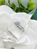 Sterling Silver CZ Round Cremation Ring, Memorial Ring With Ashes