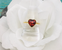 Heart Cremation Ring, Gold Color Plated Stainless Steel Memorial Ring With Ashes