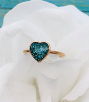 Heart Cremation Ring ,Rose Gold Color Plated Stainless Steel Ring With Ashes