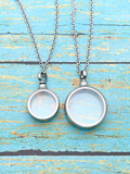 MINI (3/4") Round Clear Glass Cremation Ash Urn Pendant Necklace