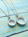 MINI (3/4") Round Clear Glass Cremation Ash Urn Pendant Necklace