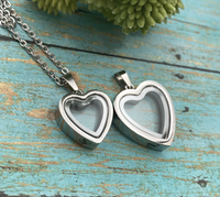 MINI 3/4" Glass Heart Cremation Ash Pendant Necklace Urn