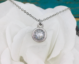 Dainty Round Cremation Necklace With Ashes