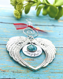 Angel Wing Cremation Ornament Made With Ashes, Memorial Ornament