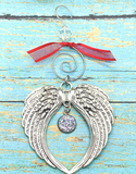 Angel Wing Cremation Ornament Made With Ashes, Memorial Ornament