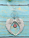 Angel Wing Cremation Ornament Made With Ashes, Memorial Ornament