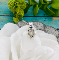 Sterling Silver Teardrop Cremation Necklace, Pear Shape Necklace With Ashes