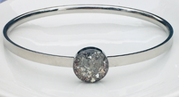 Cremation Bangle Bracelet, Stainless Steel Bracelet With Ashes (Colors in Silver, Gold, Rose Gold)