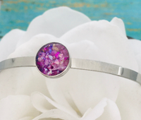 Cremation Bangle Bracelet, Stainless Steel Bracelet With Ashes (Colors in Silver, Gold, Rose Gold)