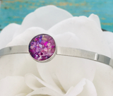 Cremation Bangle Bracelet, Stainless Steel Bracelet With Ashes (Colors in Silver, Gold, Rose Gold)