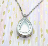 1" Teardrop Cremation Locket, Stainless Steel Ashes Urn, Memorial Pendant, Fill At Home Urn