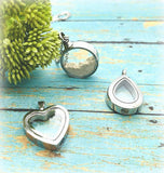 1" Teardrop Cremation Locket, Stainless Steel Ashes Urn, Memorial Pendant, Fill At Home Urn