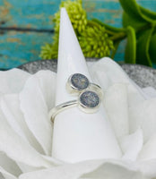 Sterling Silver Double Round Bezel Cremation Ring