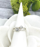 Square Cremation Ring, Sterling Silver Dainty Urn Ring With Ashes, 4mm Square